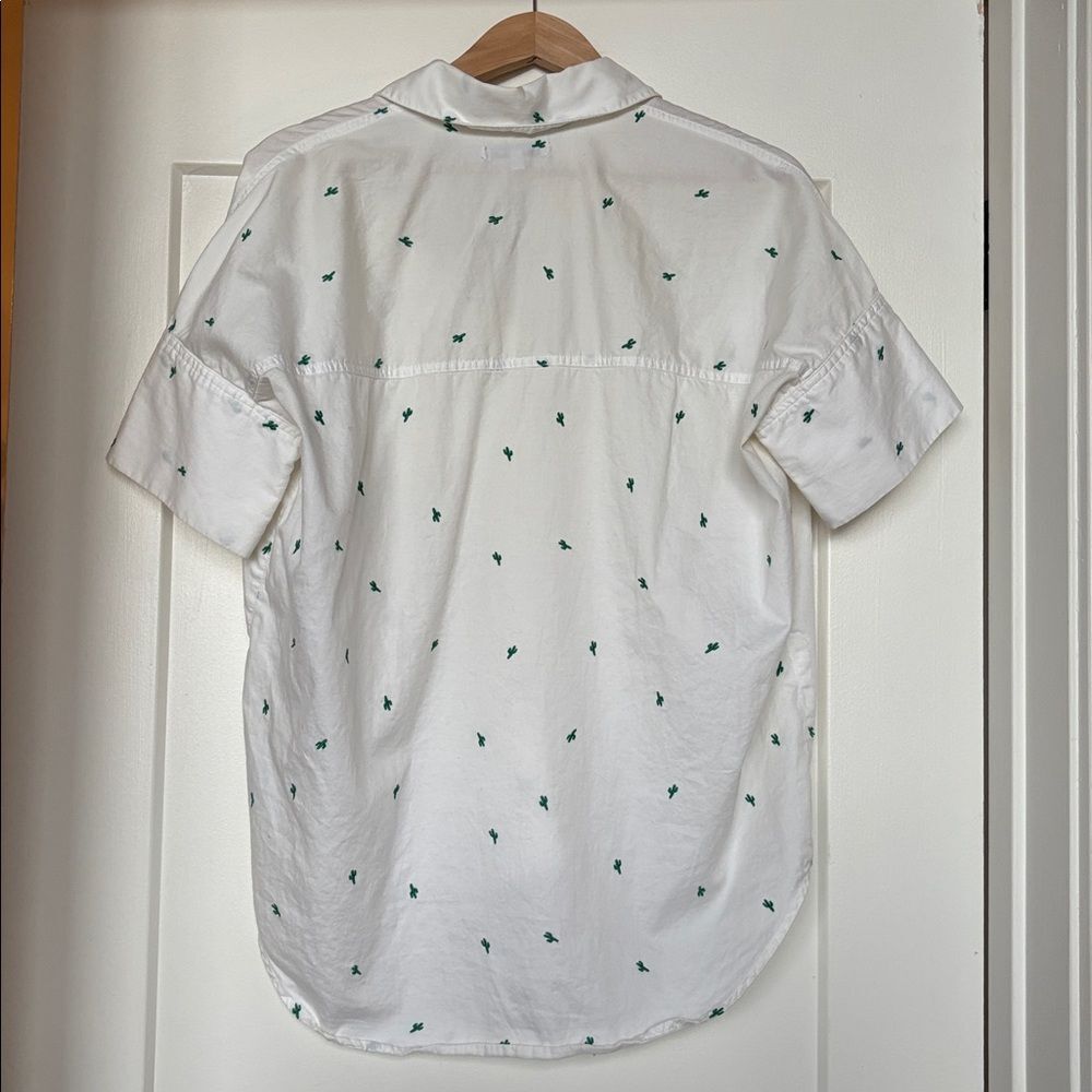 Madewell White Cactus Button Down Shirt Cotton XS - Picture 6 of 6